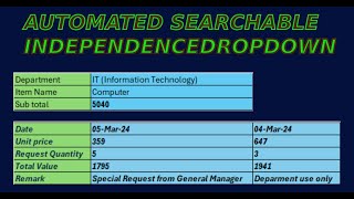 Create a fully automated, searchable report with independent dropdowns & filters in Microsoft Excel