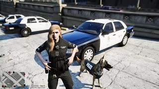Let's Play Gta 5 LSPDFR As a LAPD K9 Female Officer - CVPI City Patrol!