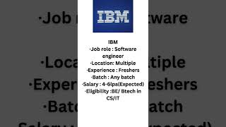 IBM Software engineer| OFF CAMPUS  | Top companies hiring