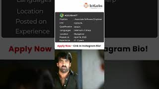 Assurant is Looking to Hire Associate Software Engineer | Bangalore