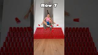 HOW MANY ROWS OF CUPS CAN WE JUMP OVER? 😅 - #shorts