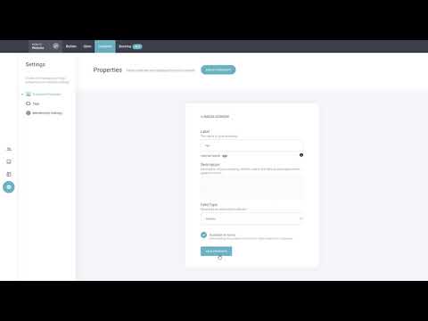 CRM Settings - propertie and tags