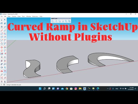 How to Create a Curved Ramp in SketchUp Without Plugins#sketchup #sketchuptutorial #3dmodeling