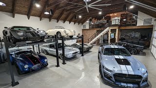 Dream Garage & Man Cave Walk Through | Insane Cars, Theater, Hi Tech, Office Mezzanine, Original Art