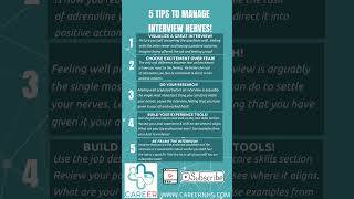 MANAGE INTERVIEW NERVES! #interviewanswers #jobinterview #interviewpreparation