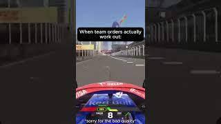 When The Team Orders Actually Work Out :D #f1 #f124 #f1onthegrid #memes