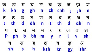 Hindi ka kha ga gha | Hindi letters in english | Hindi aksharmala in english | English k kh g gh |