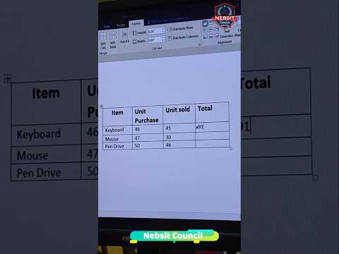 MS Word me Total sum kaise kare How to Sum in Word #smithbatham #viral #cat #animals#trending#shorts
