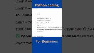 Python Coding for Beginners: Simple Programs to Get You Started #pythonforbeginners#shortvideo