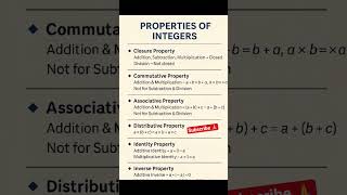 👏♥️ properties of integers  / Integers properties #trending #ytshorts #viral #exam #viralshorts