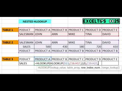 Ms Excel Nested Hlookup Function #excel #exceltips #exceltipsinhindi #exceltutorialforbeginners
