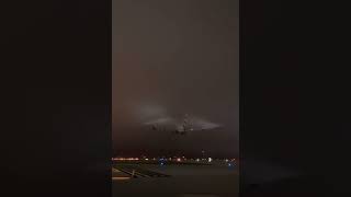 British Airways - Airbus 380 Takeoff on a rainy day close up shot