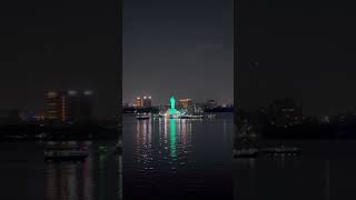 Hussain sagar lake night view #shortsfeed #travel #hyderabad #nightlife #nightview