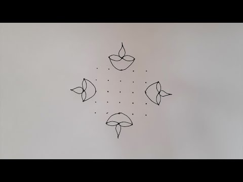 9*1 dot Kolam / Easy kolam / Simple kolam / Daily kolam /  Vilakku kolam​