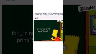 When a Coder Apologizes 100 Times... Python Style #viral  #comedyshorts #simpsons