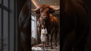 😘Ultra Realistic 8K Giant Bull Indoor 😍#Ultra Realistic Art #GiantAnimals
