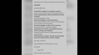 Automation/Manual Tester#fresher #experienced #getemployed #youtubeshorts #softwaretestingjobs
