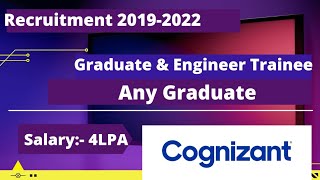 Cognizant Off Campus Drive For 2022 Batch | Cognizant Recruitment 2021 | Cognizant Hiring 2020 2019