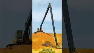 Long-arm excavator engineering machinery real shots on construction site excavator mechanical en
