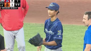 20230906沙子宸(運動家A)先發逐球｜超猛三振,球棒飛超遠！變化球位移好犀利！四局精彩壓制2責失