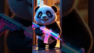 🐼 Even Pandas Love High-Tech! This Glowing M4 Toy Gun is Next Level! 🔫✨ #funny #cuteanimals