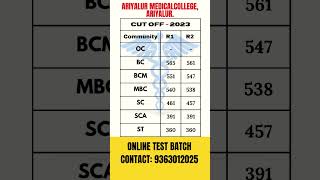 Ariyalur Medical College || CutOff || NEET 2024 || #tnmedicalselection2024 #bdscounselling