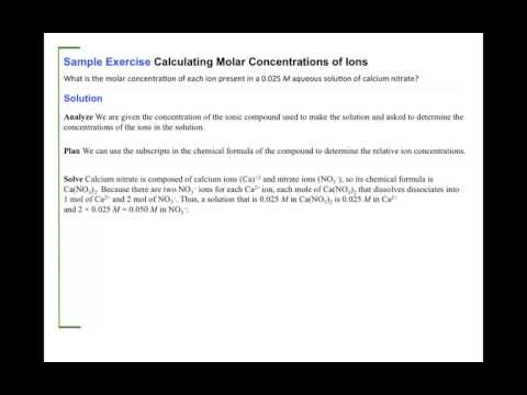 Calculating ion concentrarions