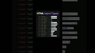 input tag. html input tag list. #coding #code #htmltags #shorts