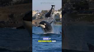 🐋Killer Whales vs Dolphins: Orca THROWS Dolphin INTO THE AIR! 🐬⚔️ #orca #dolphins #killerwhales