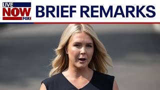 Press Secretary Karoline Leavitt speaks outside White House