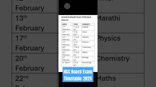 HSC Official Timetable 2025 | Maharashtra Board Science #hsc2025 #shorts #trending #ytshorts #viral