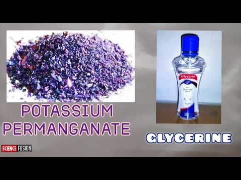 Potassium permanganate glycerine reaction - hindi