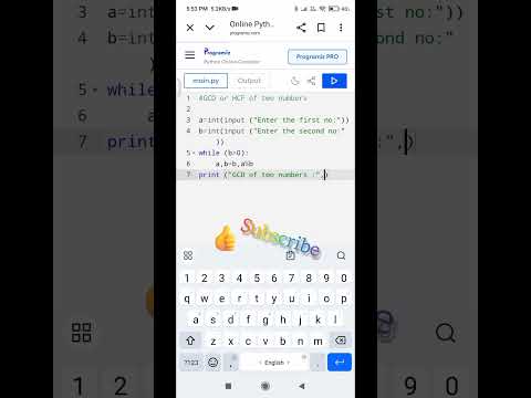 GCD or HCF of two ✌numbers in Python #basic #google #lavanya #python #gcd #hcf #twonumbers #simple