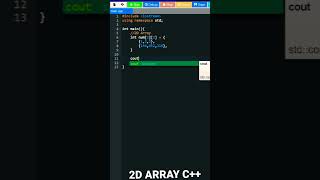 What Is 2D Array In C++ || How To declare 2D Array in c++ || Array In C++ #shorts