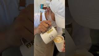 WING TULIP LATTE ART #OKCafePh #coffeelovers #coffeegram #latteart #latte #shorts