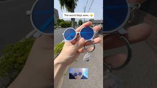 What does Gojo see…👀#jujutsukaisen #jjk #gojo #gojosunglass #hiddeninventory #money #jjkmovie