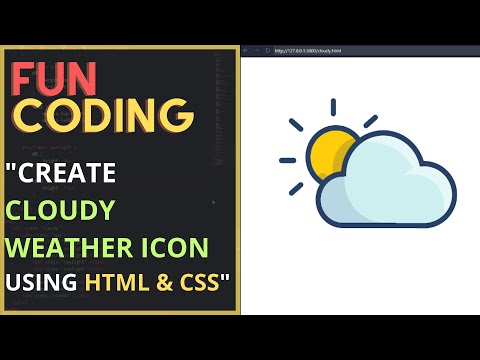 Create "Cloudy Weather Icon" Animation using HTML and CSS