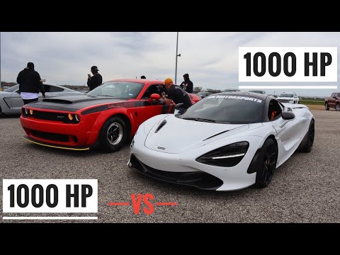 1000 HP Dodge Demon VS 1000 HP McLaren 720S / Drag Race