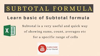 How to use Subtotal formula in Excel – Learn basic of Subtotal formula (Urdu/ Hindi)
