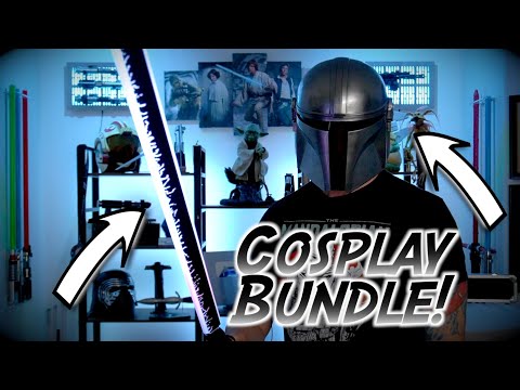 New Mandalorian Neopixel Darksaber and Helmet Cosplay Bundle! (Artsabers)