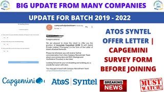 BIG UPDATE FROM CAPGEMINI | ATOS | ATOS STYNEL LOI | CAPGEMINI ONBOARDING PROCESS SURVEY EMAIL
