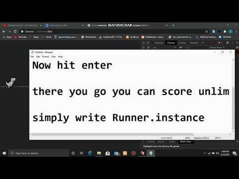 how to hack google chrome DINO game