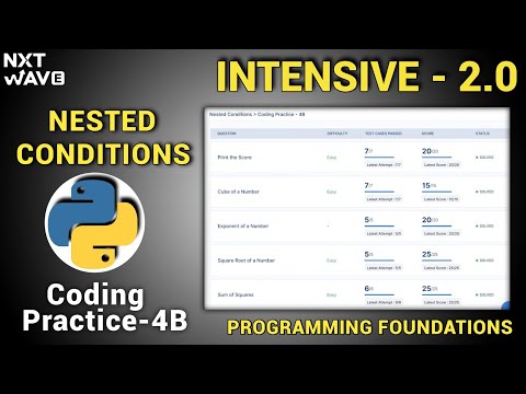 Nested Conditions|coding practice-4a Answers|Python|INTENSIVE 2.0| NxtWave|CCBP 4.0 #ccbp#nxtwave