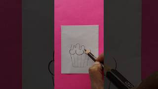 😍 Cupcake drawing #shorts #easydrawing #simpledrawing #simplestrokes
