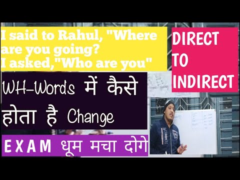 Direct to Indirect Speech in Interrogative Sentence | Wh words में कैसे Change होता है