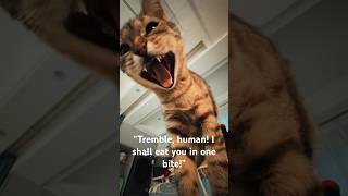 “Tremble, human! I shall eat you in one bite!” #MeowPower #tabbycat #catshorts #funnycat #cutepets