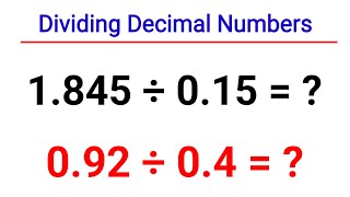 How to Divide Decimal Numbers Easily || Mathematics Decimal Numbers Trick #maths #decimalnumbers