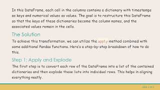 Transforming Dictionary Values in a Pandas DataFrame: Keys as Columns and Values as Data