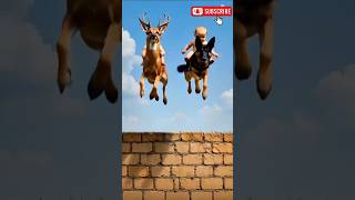 You Won’t Believe  Baby Turns Into Deer 🦌 & Dog 🐕 with Baby Riders! 😱 #shorts