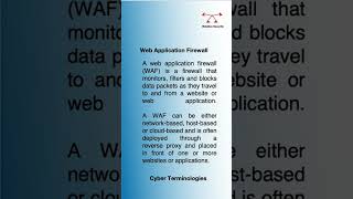 CyberSecurity Definitions | Web Application Firewall